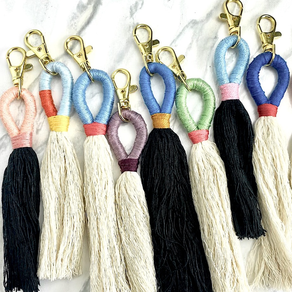 HAND CRAFTED tassel keychains!
